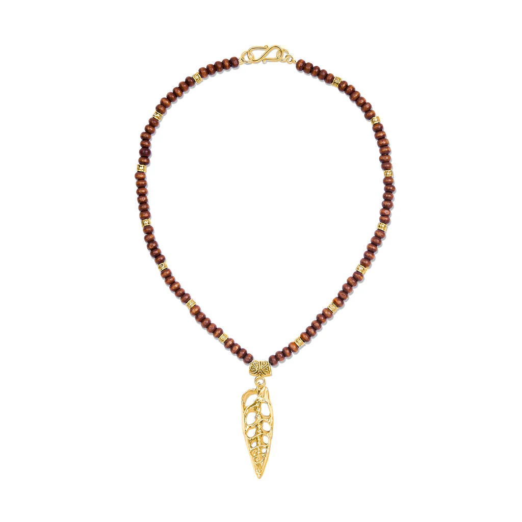 18ct Gold Vermeil Abstract Shell Beaded Necklace - Image 2