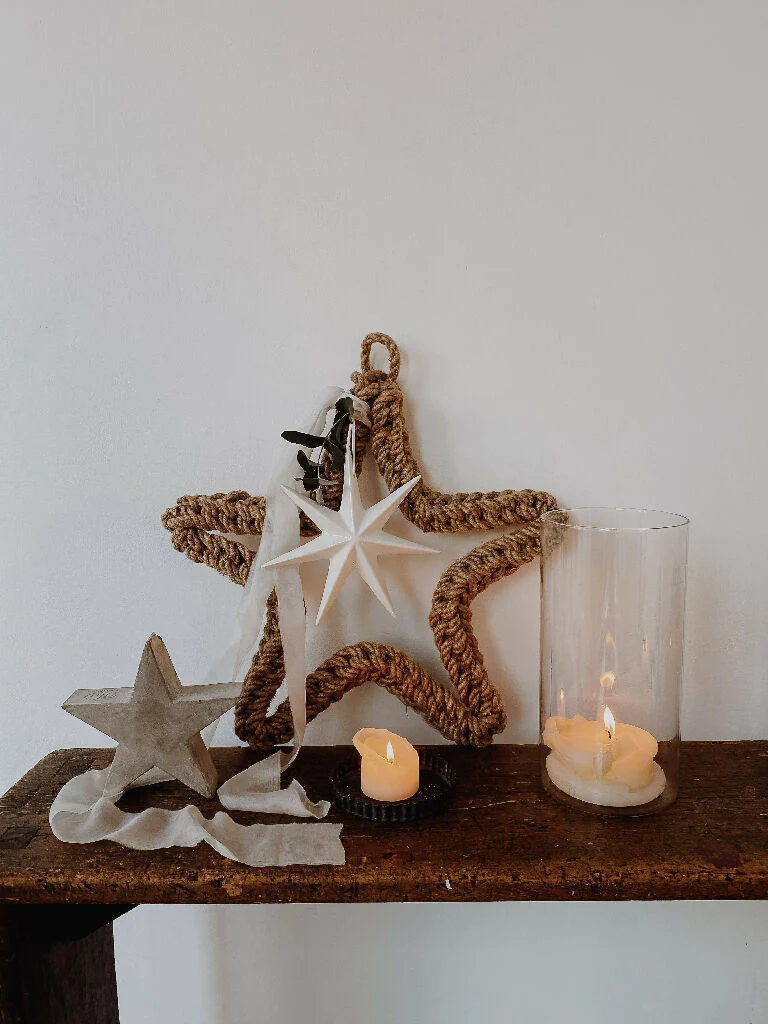 25cm Jute Spring Star Wreath - Image 7
