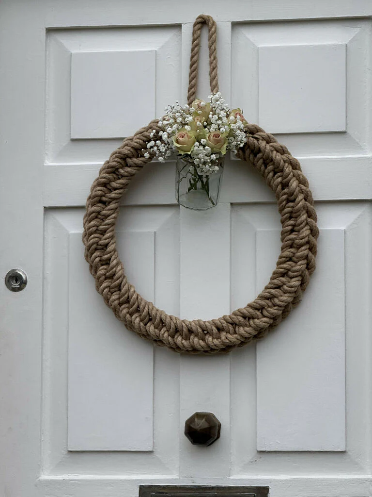 40cm Jute Spring Rope Wreath - Image 4