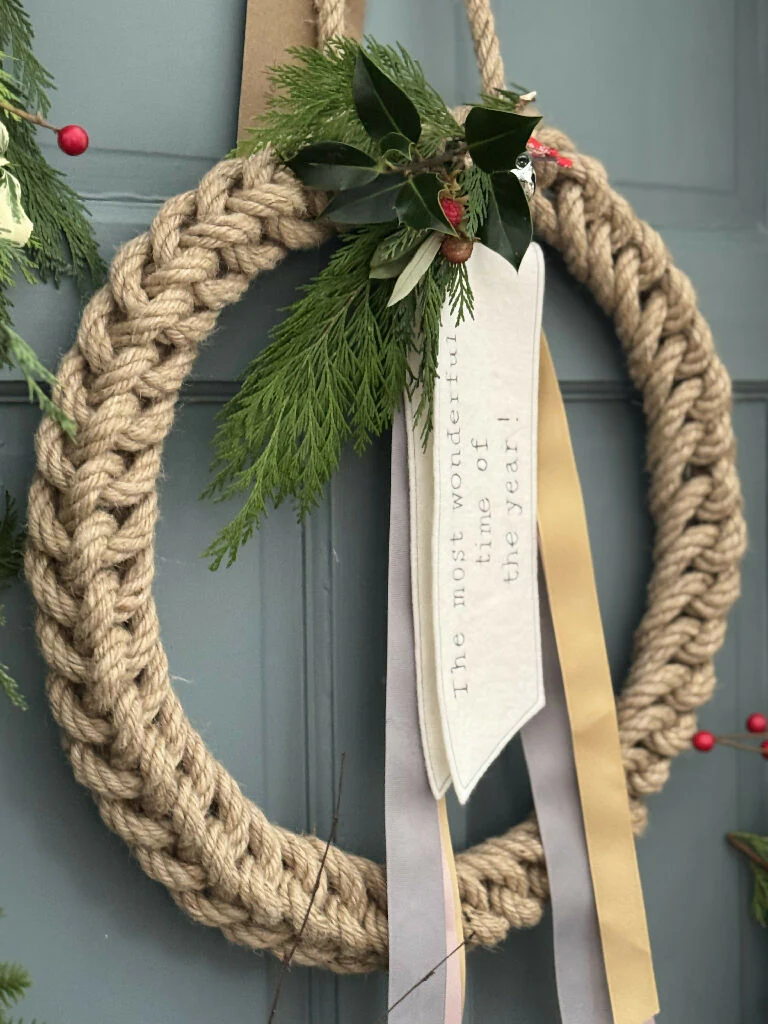 40cm Jute Spring Rope Wreath - Image 9