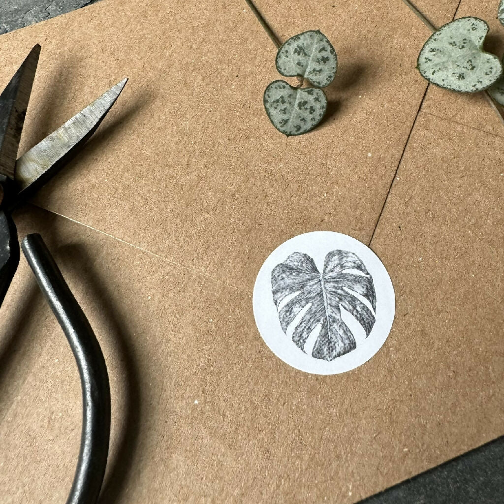 70 Mini Monstera Stickers - (35 per sheet) - Image 3