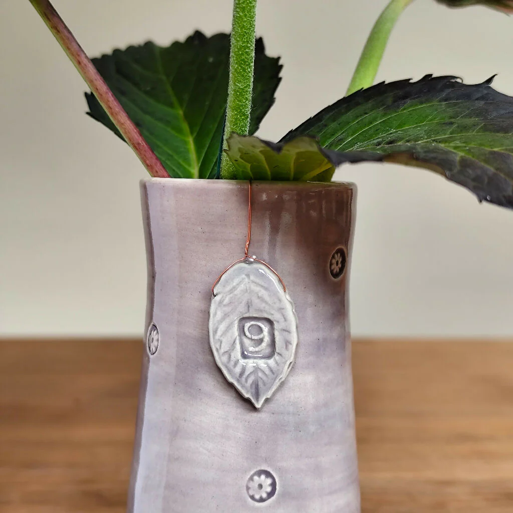 9th Pottery Anniversary Handmade Vase With Ceramic Tag - Image 2