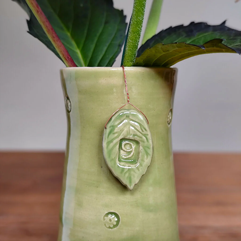 9th Pottery Anniversary Handmade Vase With Ceramic Tag - Image 3