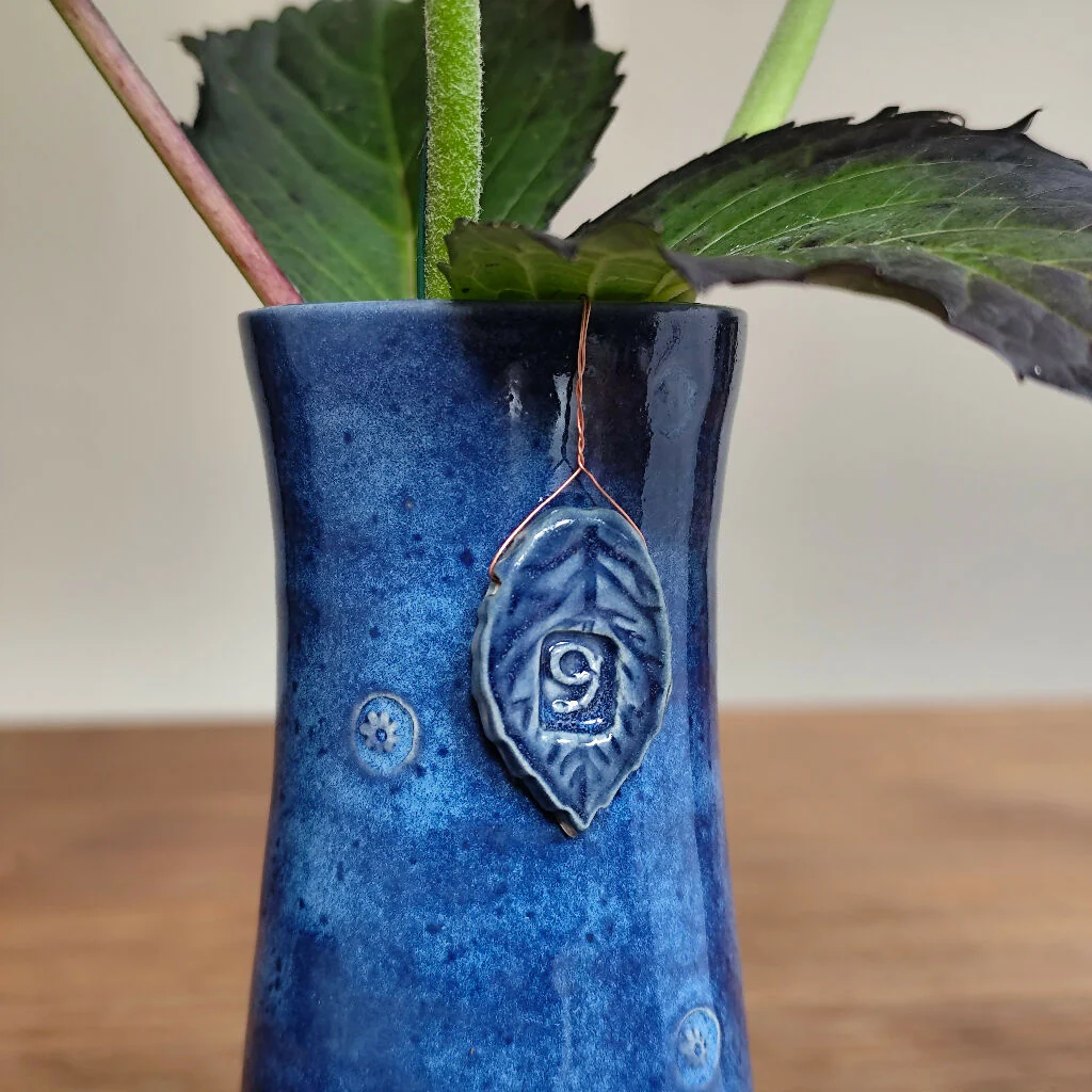 9th Pottery Anniversary Handmade Vase With Ceramic Tag - Image 4