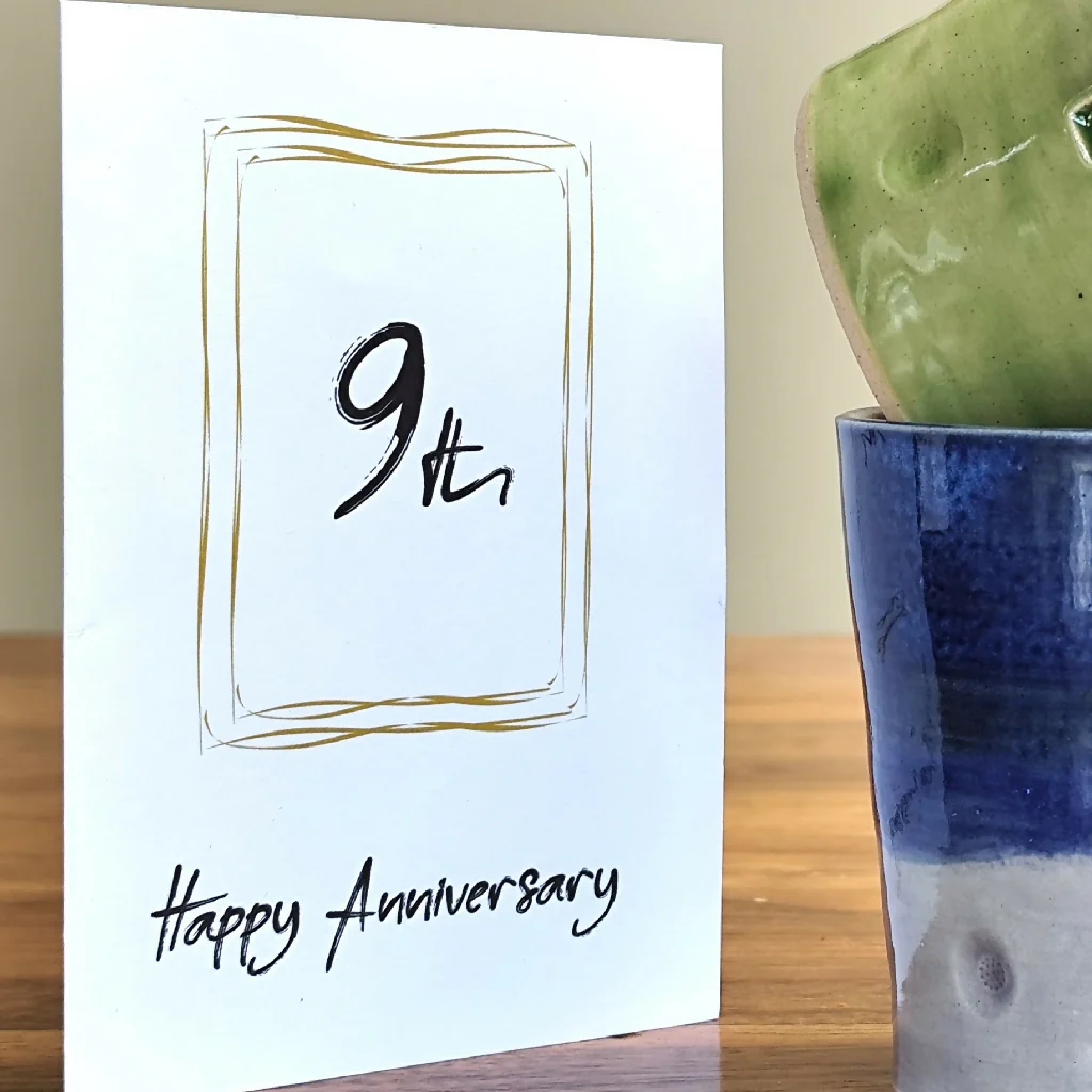 9th Pottery Anniversary Handmade Vase With Ceramic Tag - Image 8