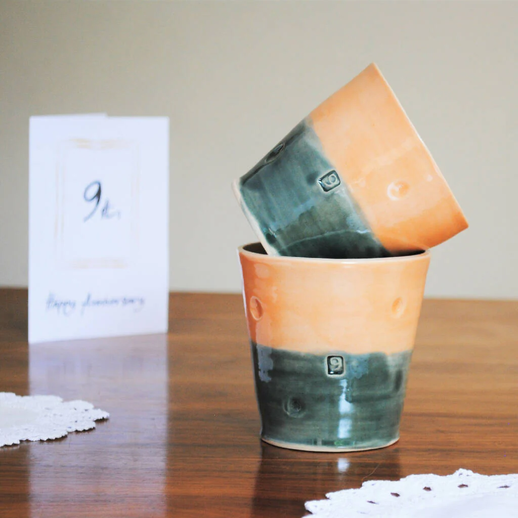 9th Pottery Wedding Anniversary Mug Tumbler - Image 4