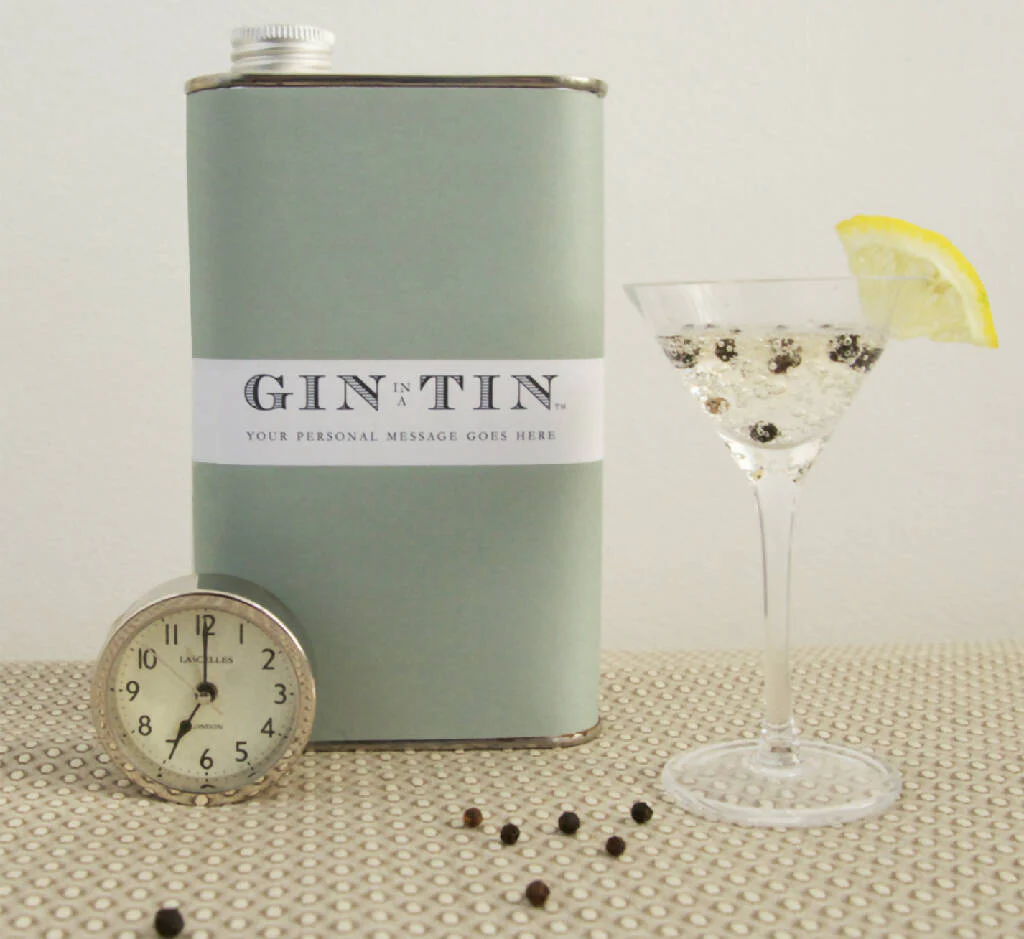 A Personalised Green Tin Of Gin | 50cl Tin - Image 2