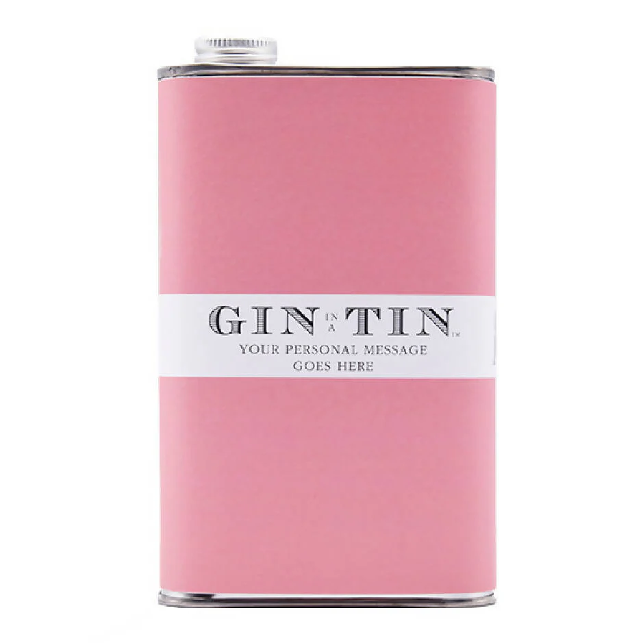 A Personalised Pink Tin Of Gin | 50cl Tin - Image 3