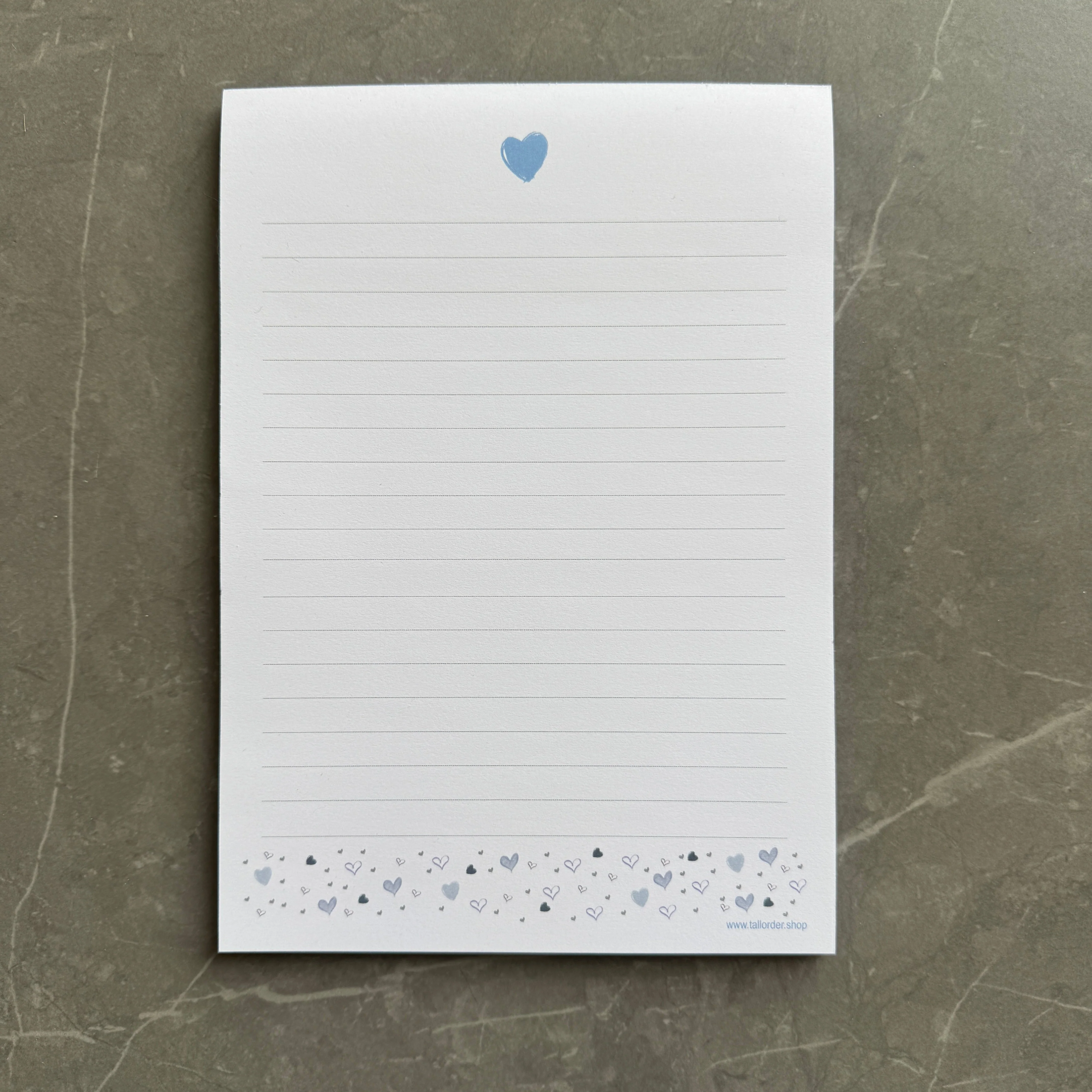 A5 Blue Love Heart Notepad - Image 3