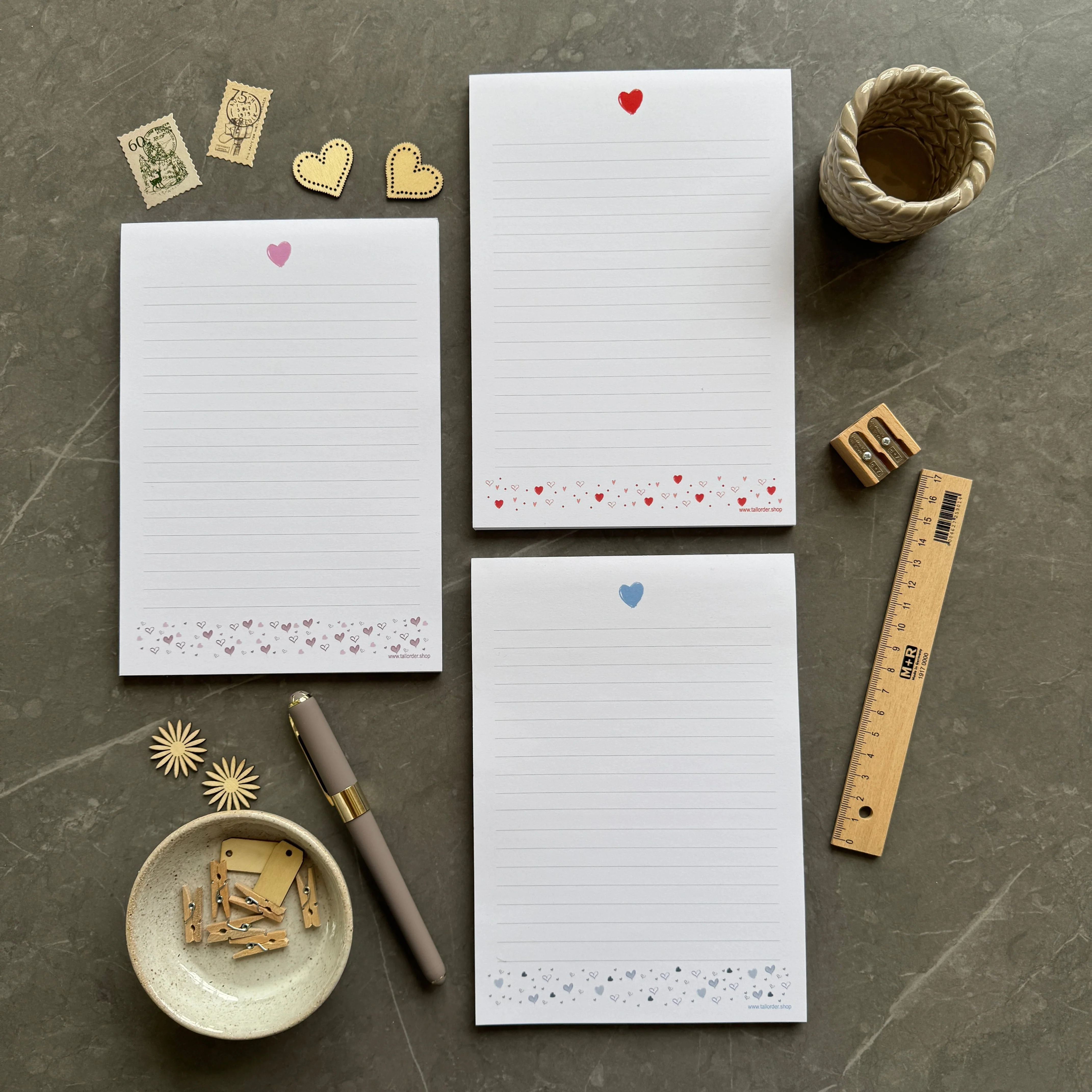 A5 Pink Love Heart Notepad - Image 3
