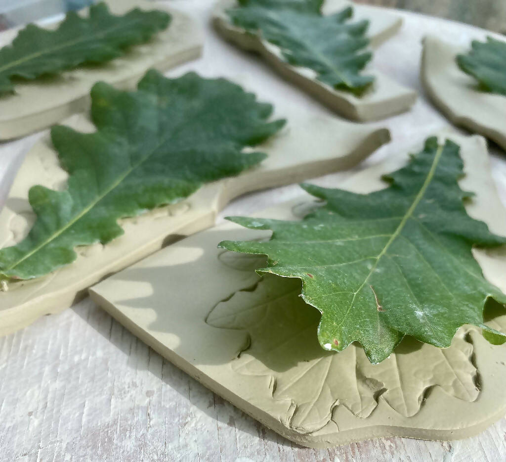 Double Oak leaf with acorn sculpture - Hand sculpted Personalised Ceramic Wall Hanging, wedding gift - MADE TO ORDER - Image 3
