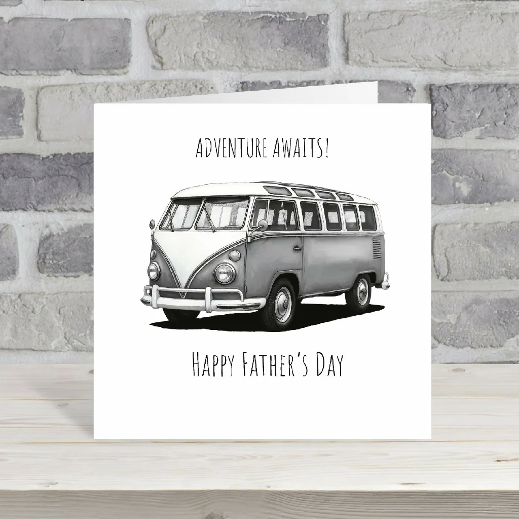 Adventure Awaits Camping Van Father’s Day Card
