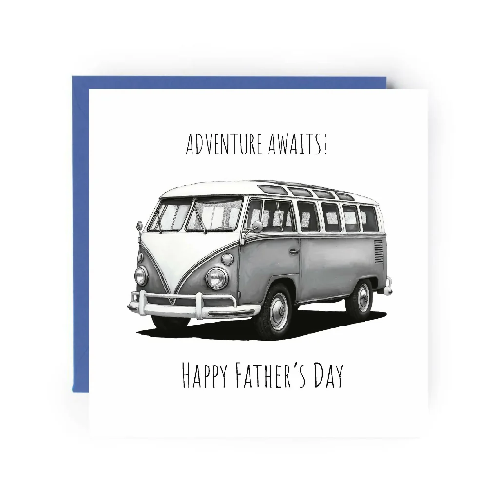 Adventure Awaits Camping Van Father’s Day Card - Image 2