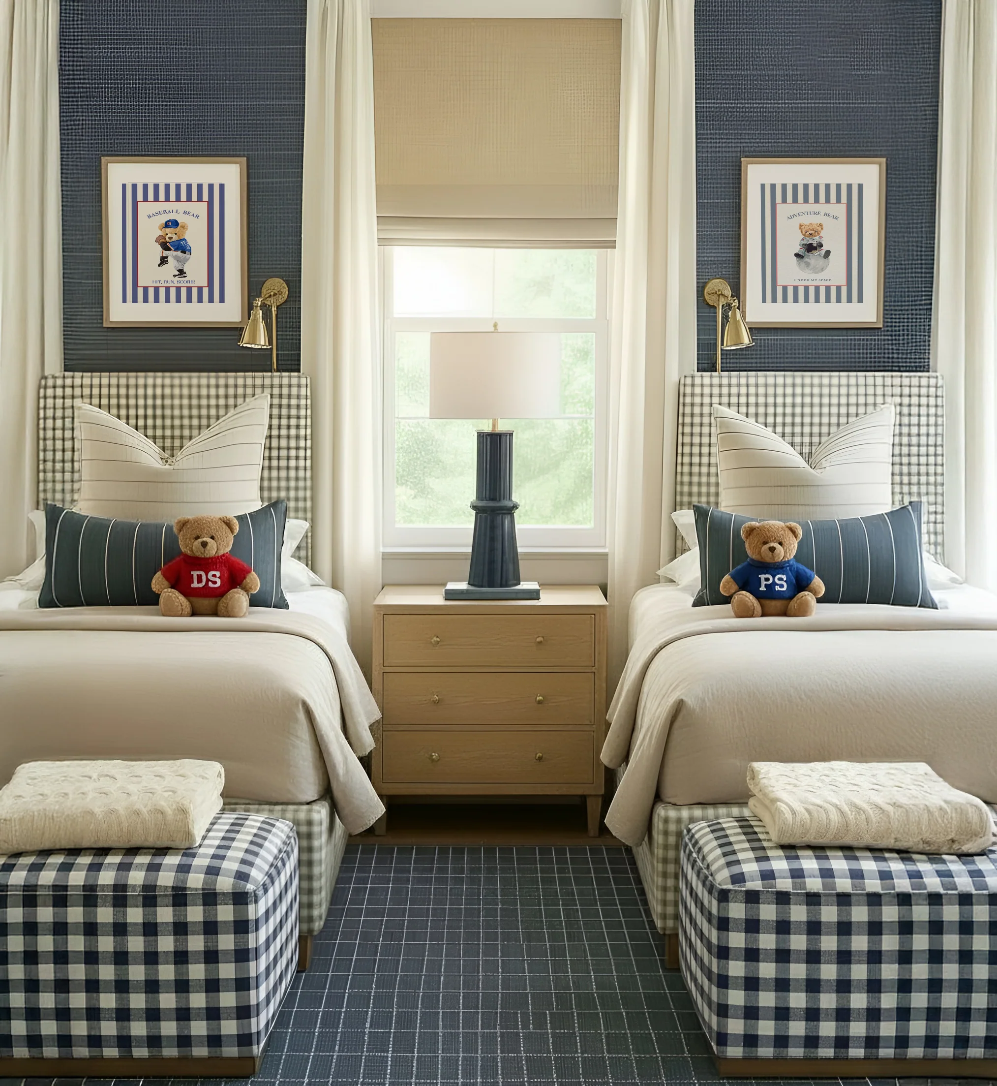 Adventure Bear Print Astronaut Striped Wall Art - Image 6