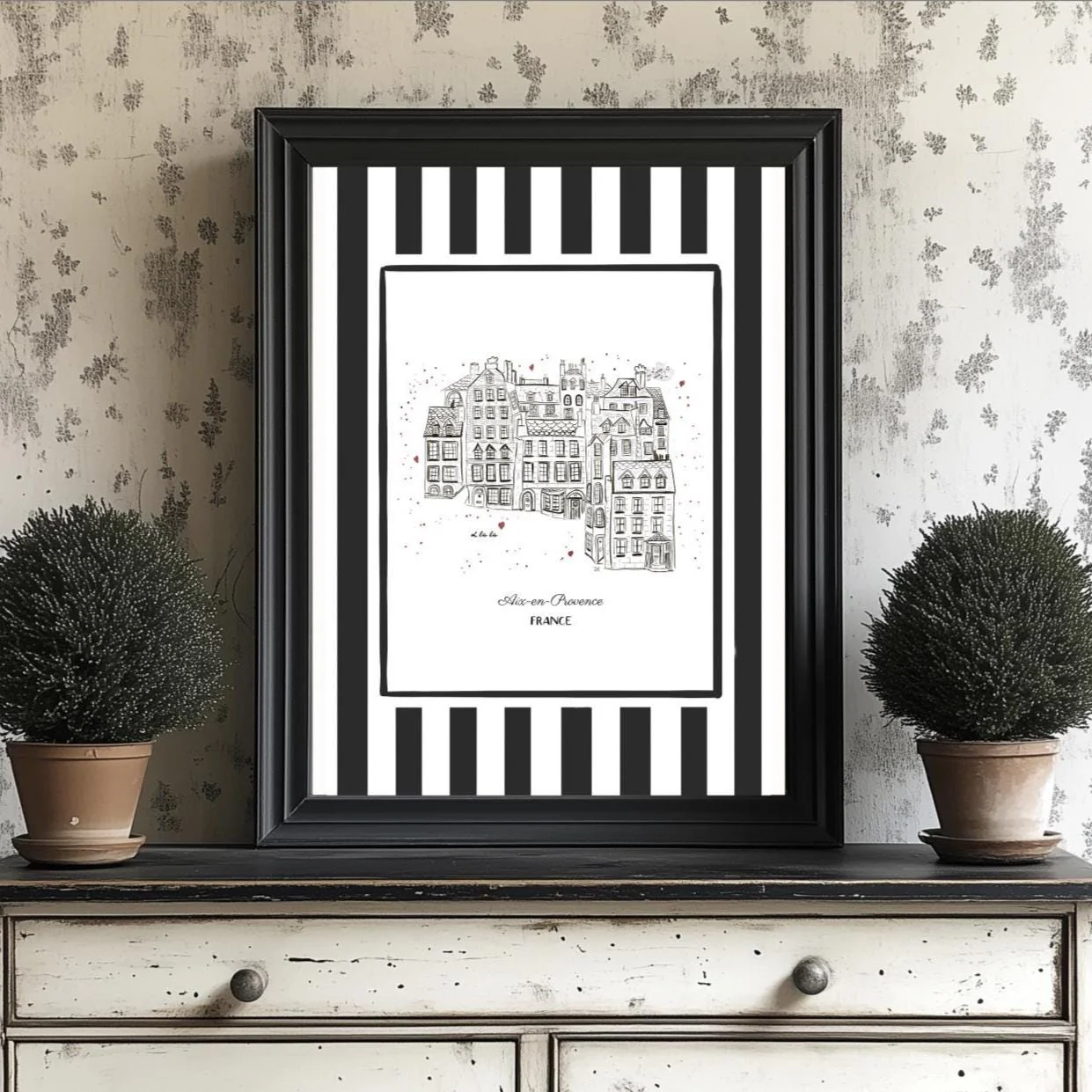 Aix en Provence Line Drawing French Riviera Illustration - Image 4