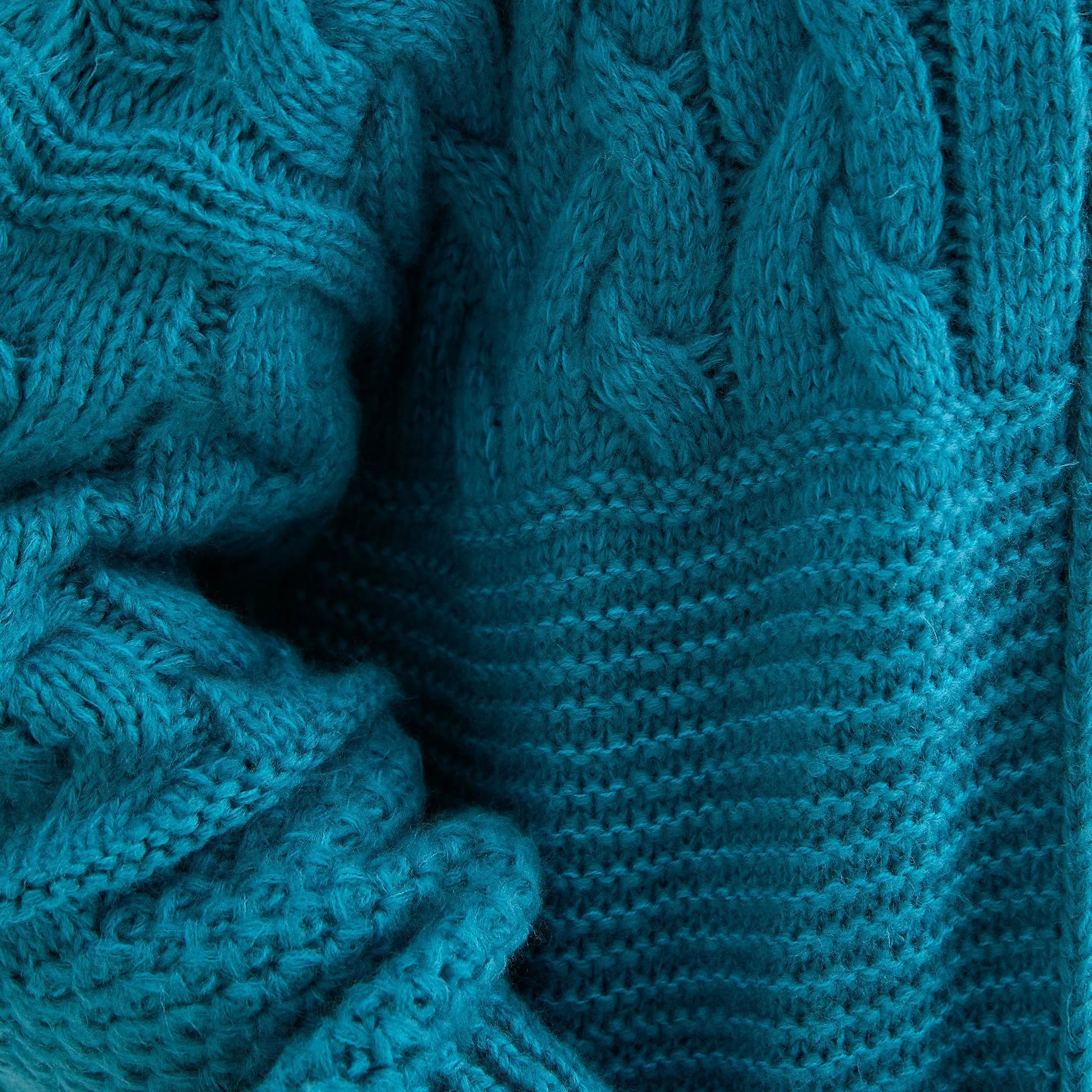 Alex Chunky Oversized Balloon Sleeve Cable Maxi Cardigan - Teal - Image 7