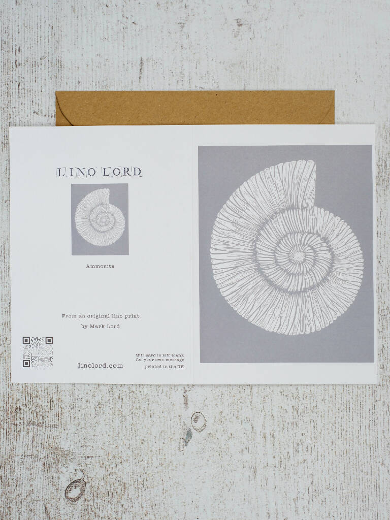 Ammonite Fossil A6 Greeting Card - Image 3