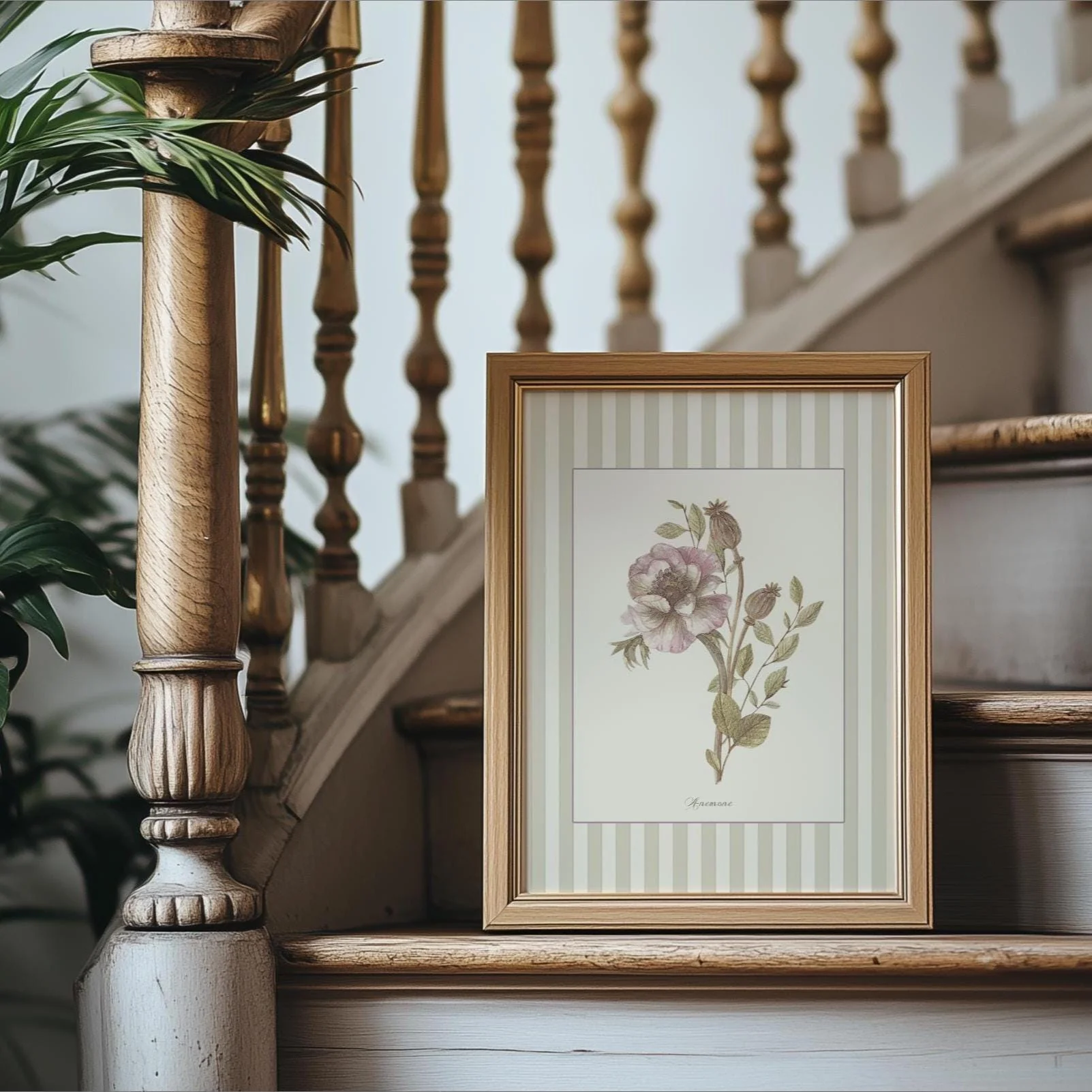 Anemone Botanical Illustration Flower Gallery Wall Art Vintage Garden Floral - Image 5