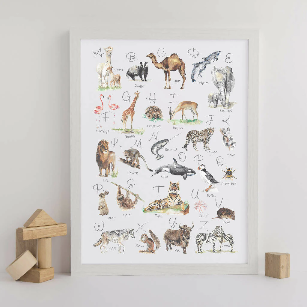 Animal Alphabet Watercolour Print