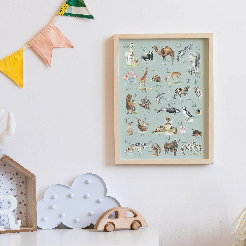 Animal Alphabet Watercolour Print - Image 2
