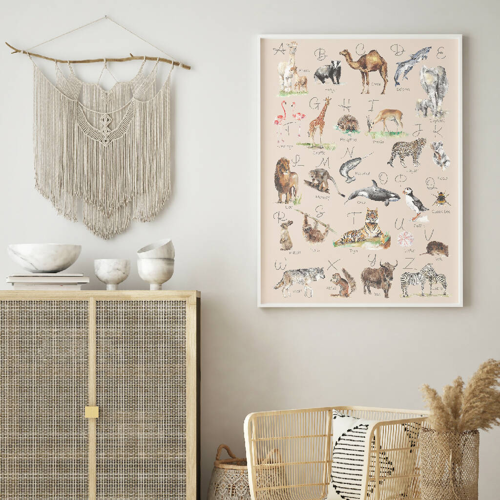 Animal Alphabet Watercolour Print - Image 3