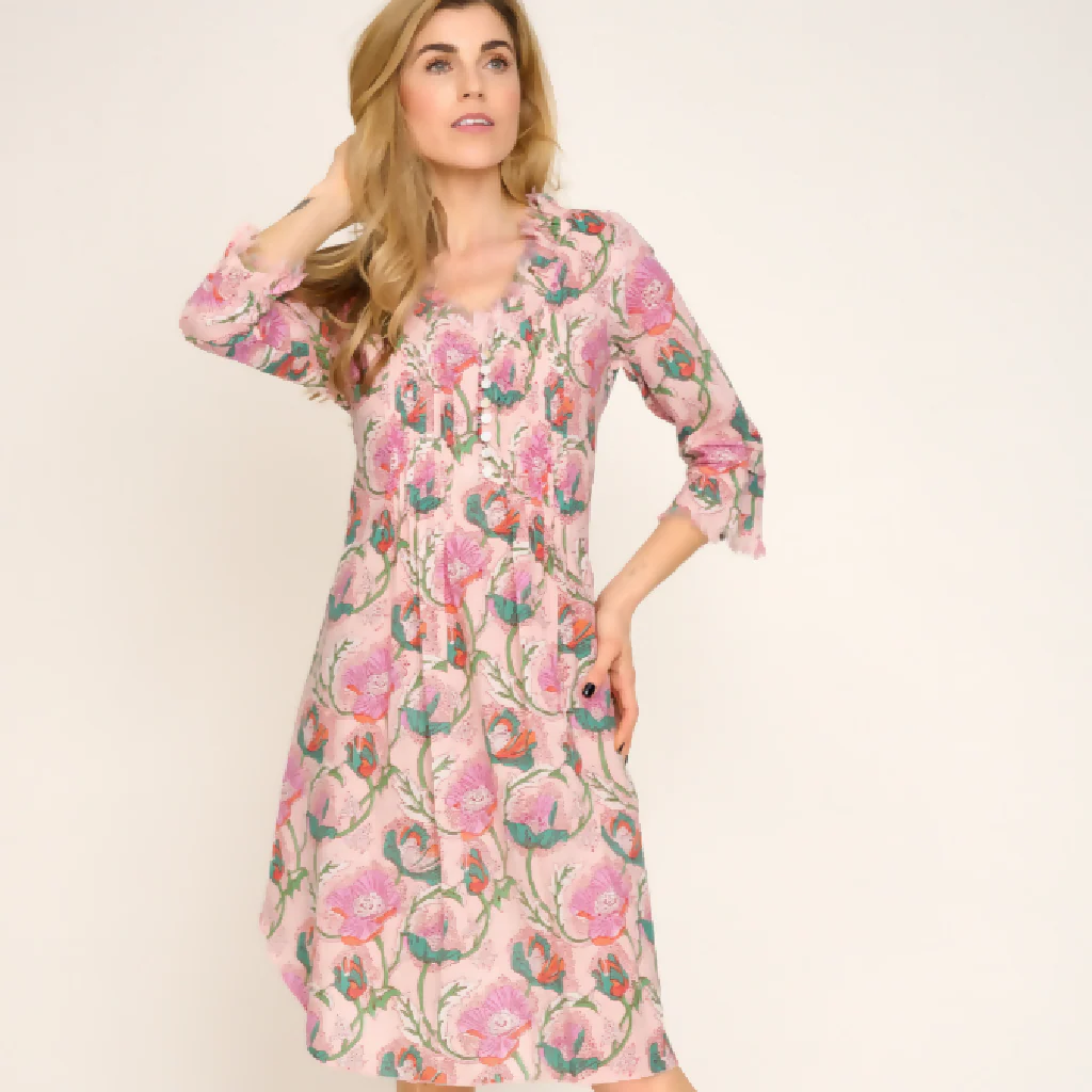 Annabel Cotton Tunic in Peachy Floral