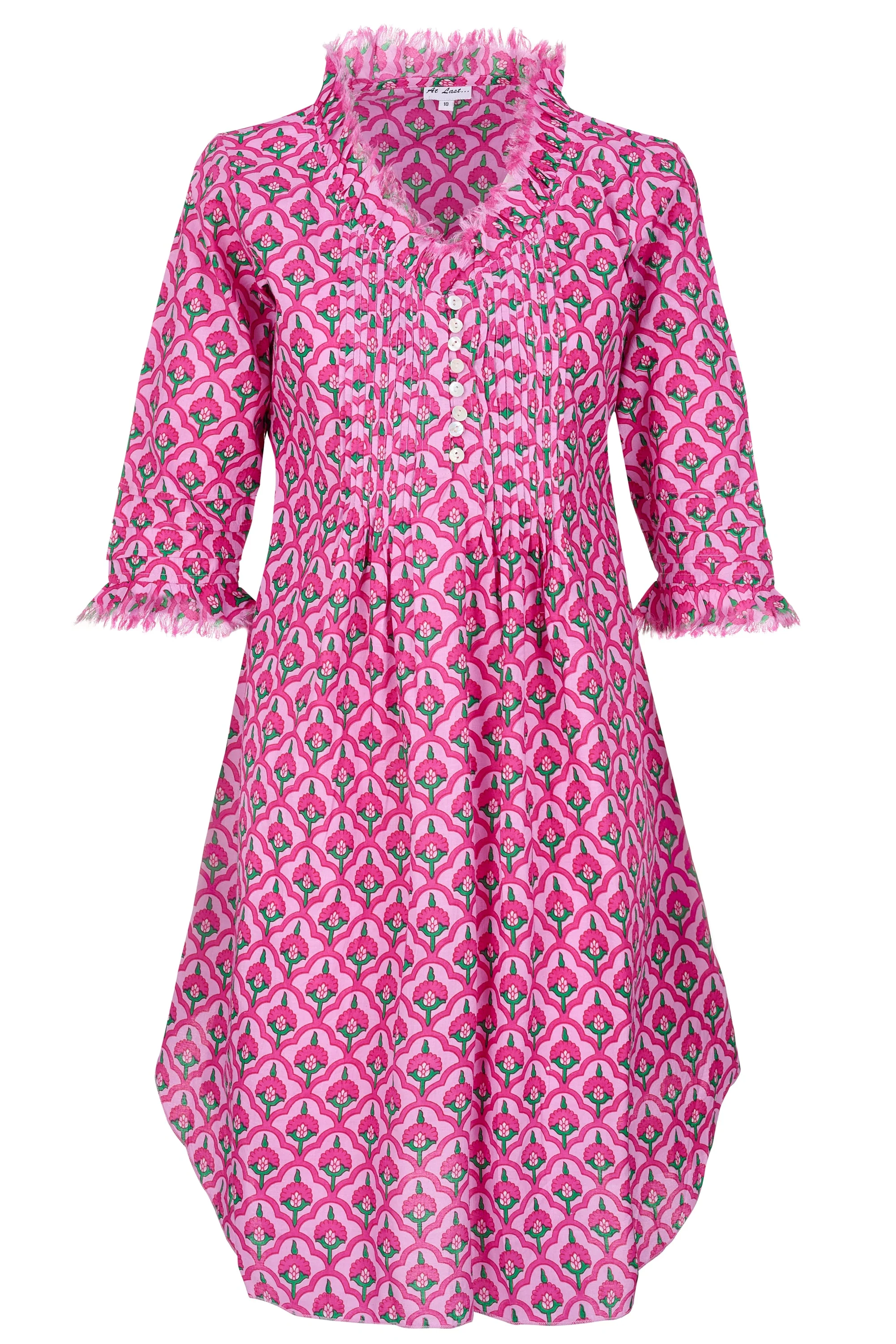 Annabel Cotton Tunic in Pink & Green Moroccan - Image 6