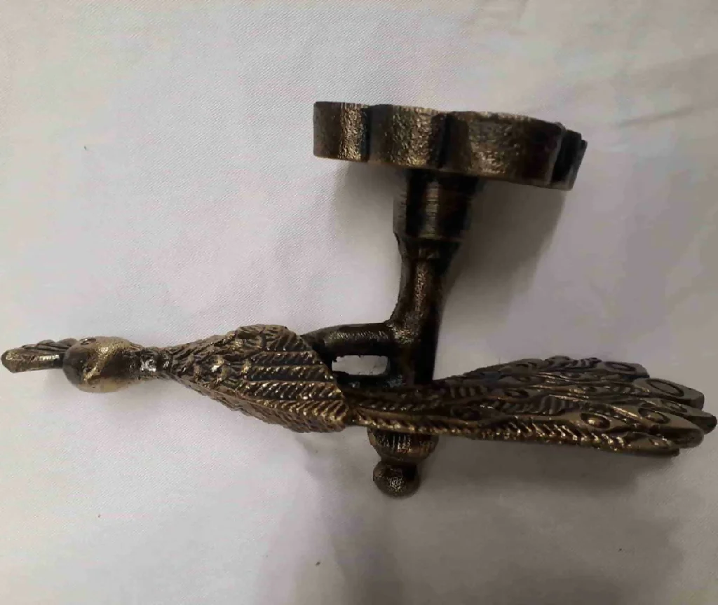 Antique Brass Curtain Tie Back - Peacock - Image 3