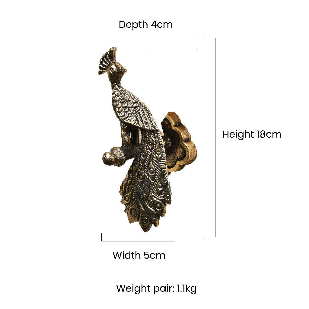 Antique Brass Curtain Tie Back - Peacock - Image 4
