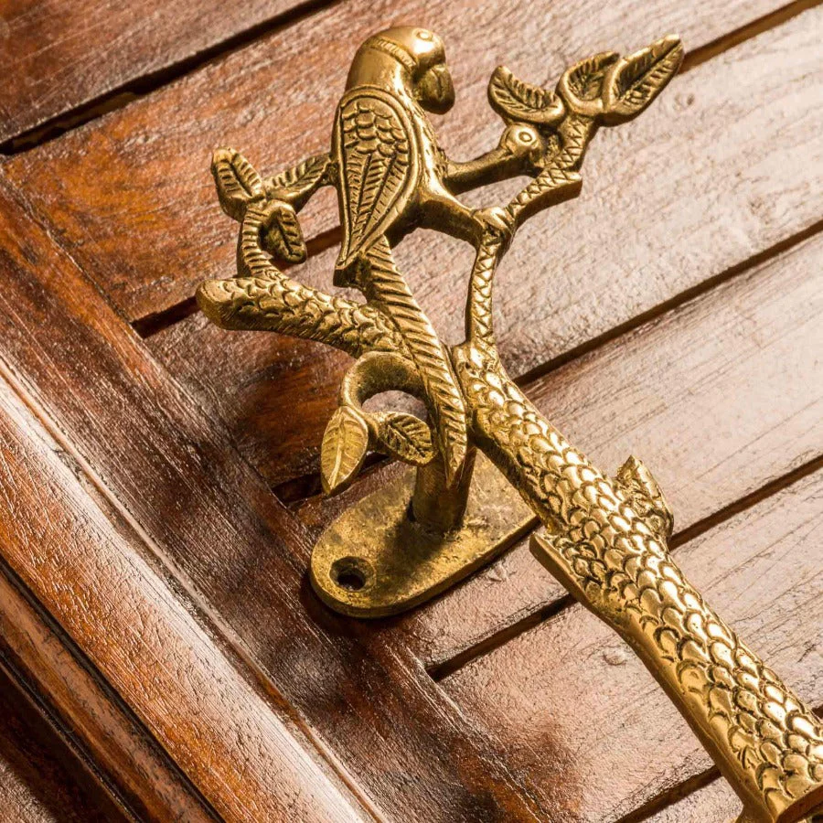 Antique Brass Parrot Door Handle - Image 3