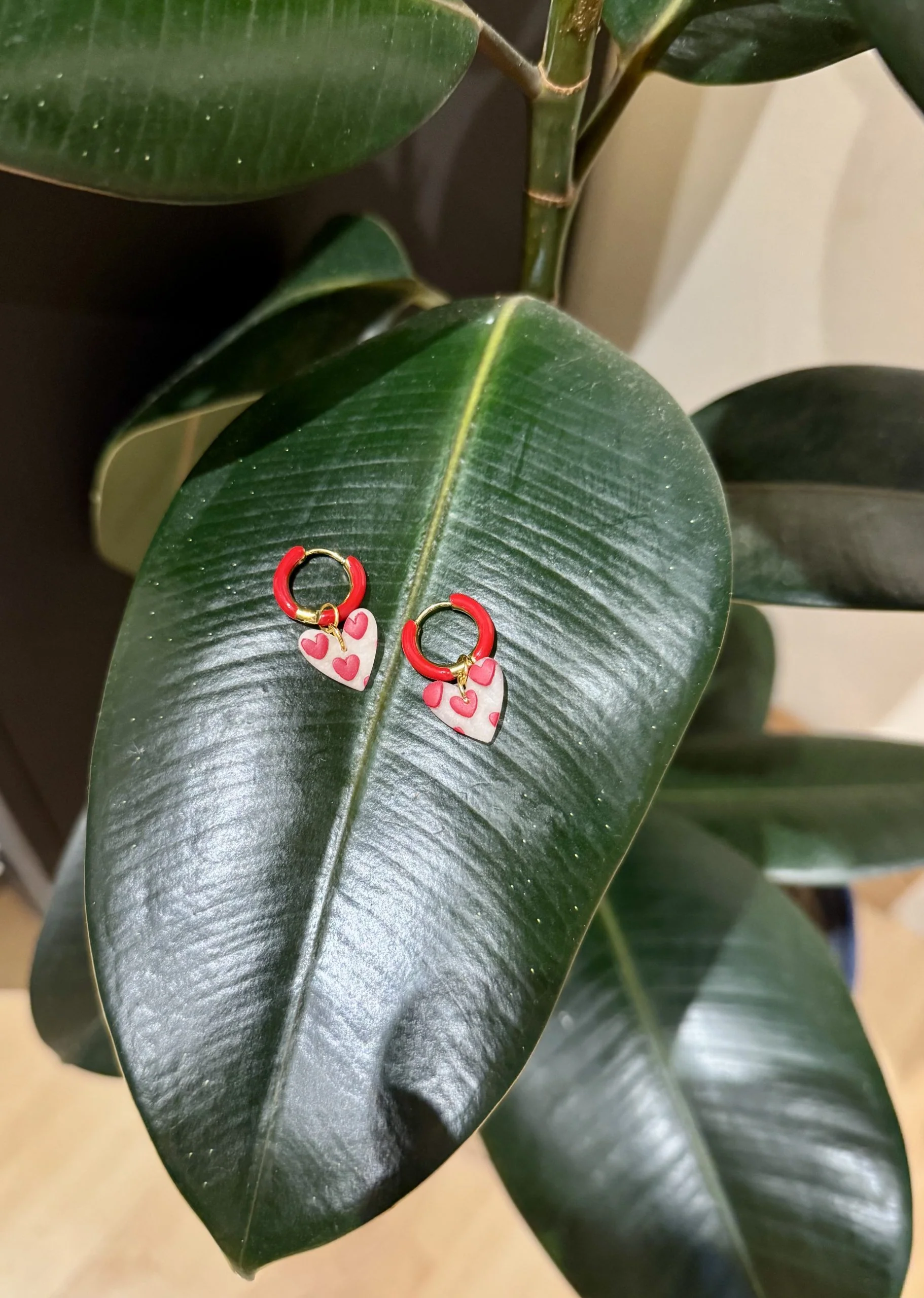 Aphrodite | Red | Huggie Earrings - Image 2