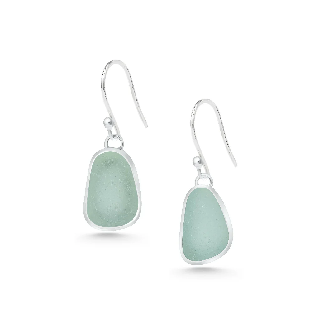 Aqua Sea Glass Earrings - Image 5