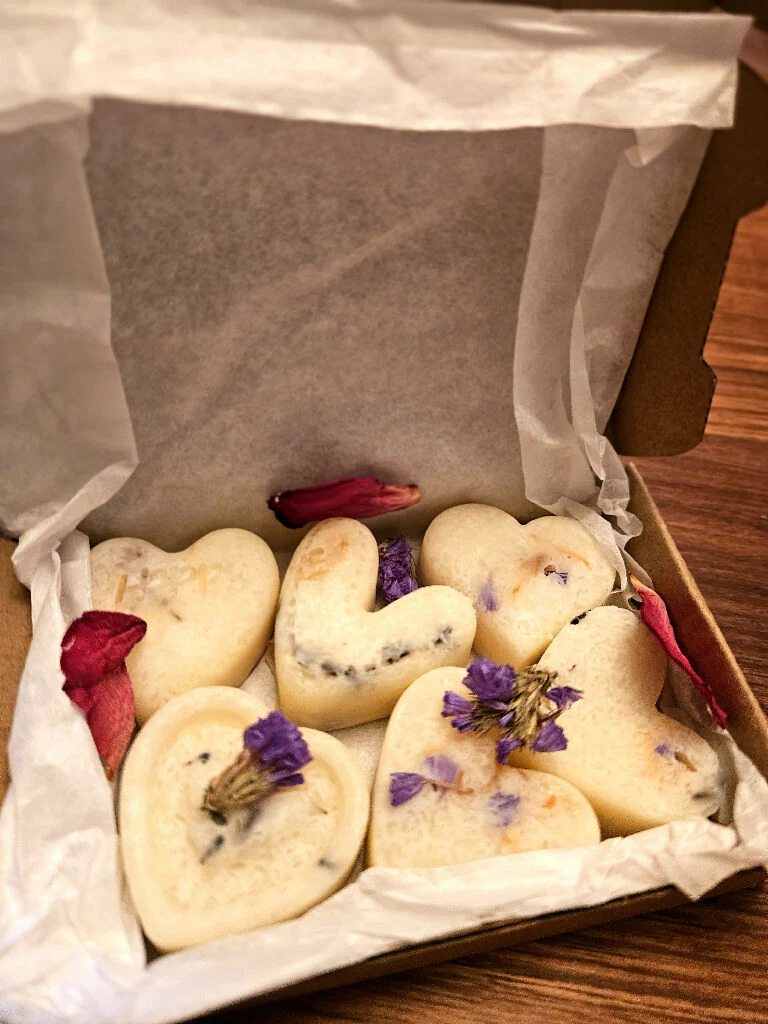 Aromatherapy Bath Melts: Cocoa Shea Butter, Geranium & Floral Valentine and Mothers Day gift. - Image 3