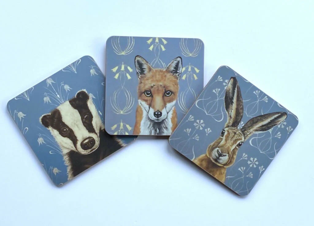 Art Nouveau Fox Wooden Coaster - Image 2