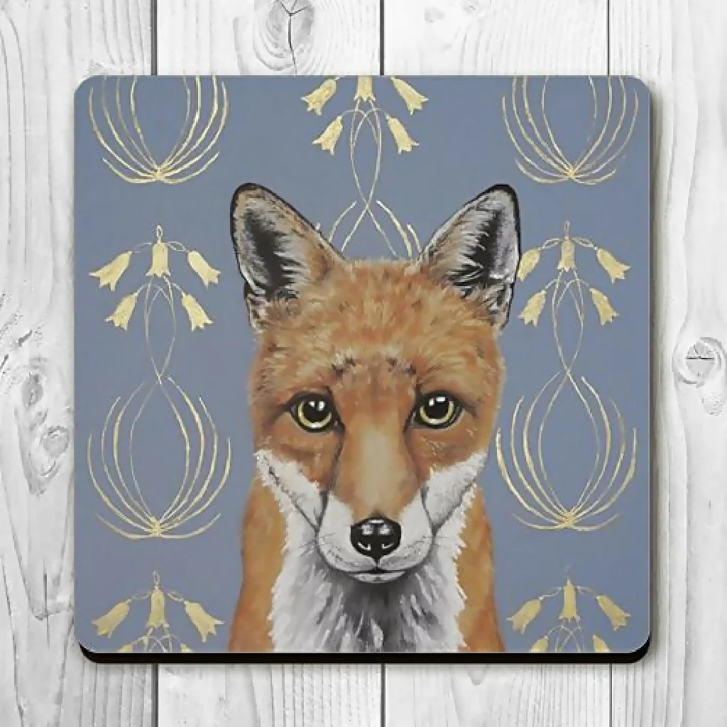 Art Nouveau Fox Wooden Coaster - Image 3