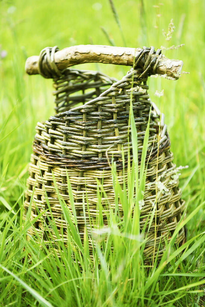 Asymmetric Basket with Natural Wood Handle - Image 3