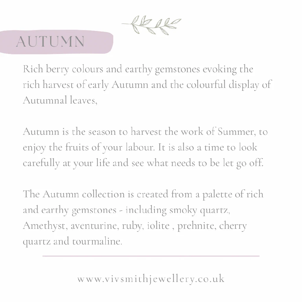 Autumn Token Earrings with Amethyst and Ruby - Image 2