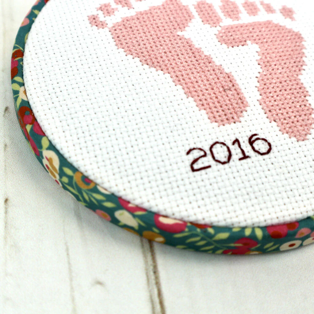 Pink 'Baby Feet' Cross Stitch Hoop Kit - Image 11