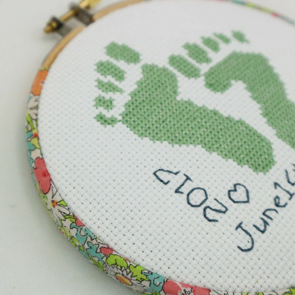 Pink 'Baby Feet' Cross Stitch Hoop Kit - Image 13