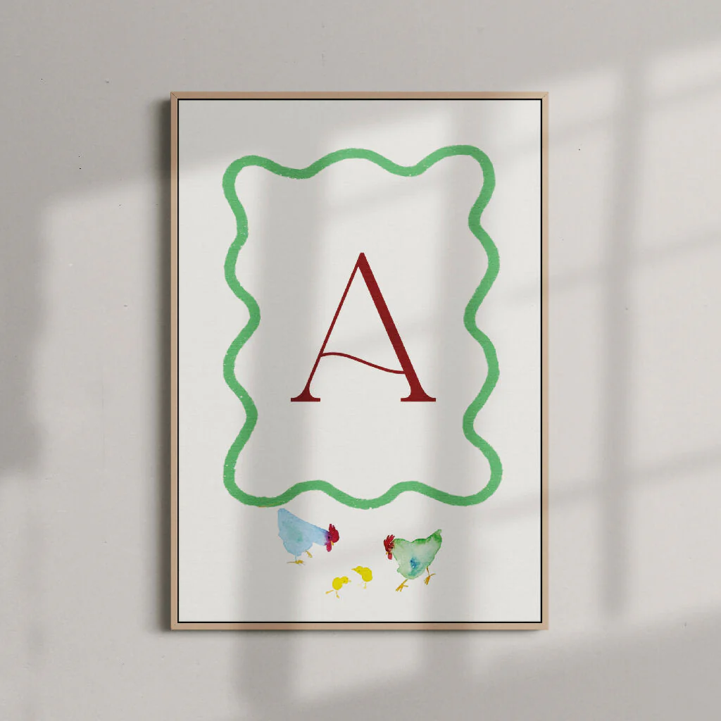 Baby Initials Personalised Giclée Fine Art Print - Image 2