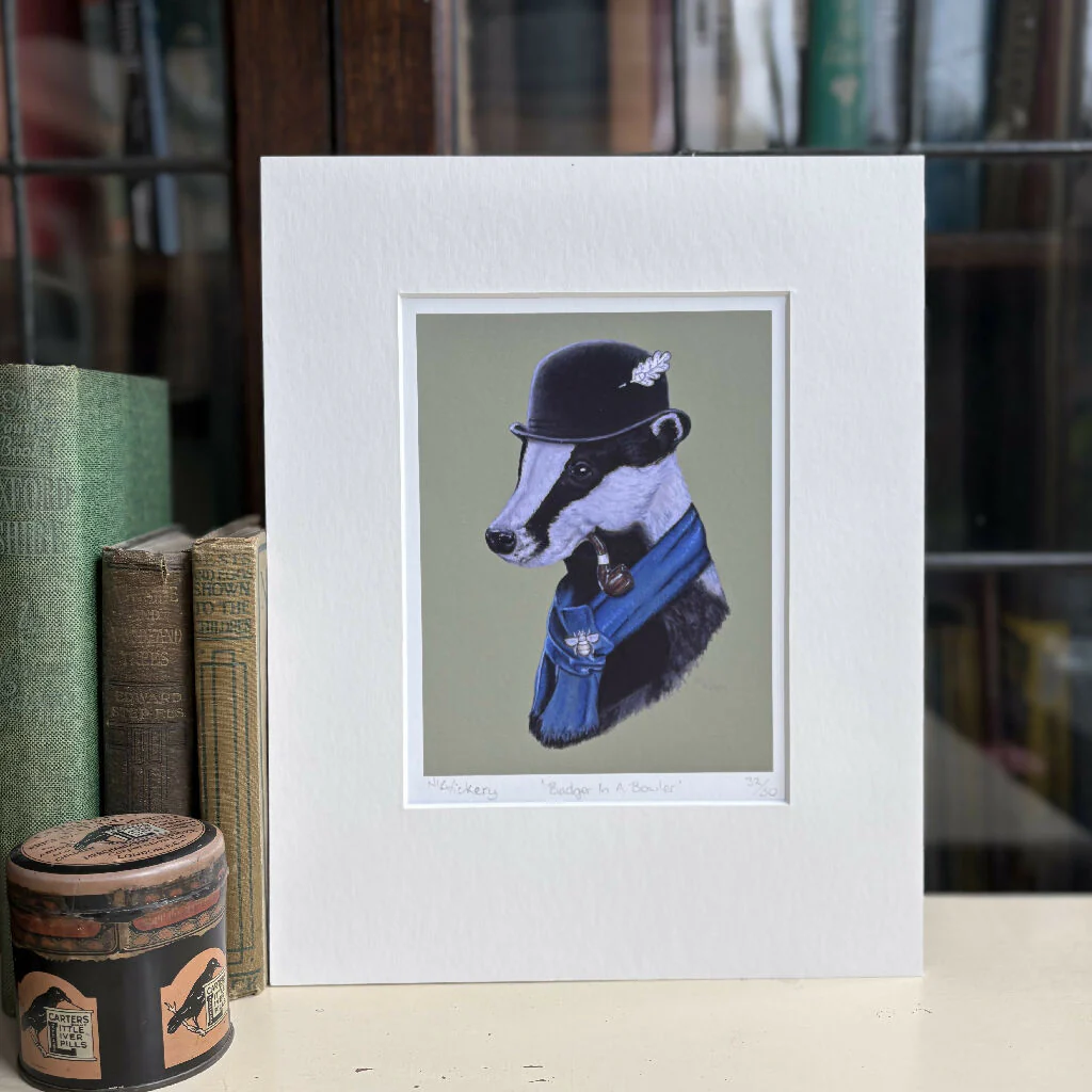 Badger with a Bowler Limited Edition Giclée Print