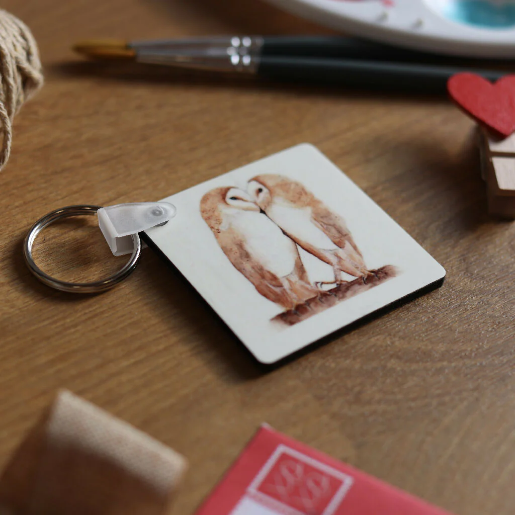 Barn Owls Keyring - Image 2