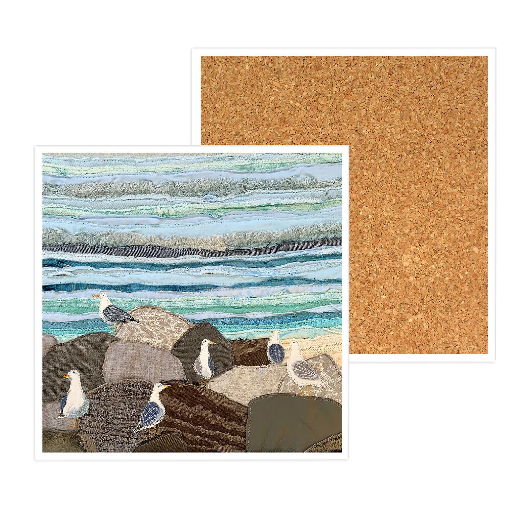 Beach Gulls Ceramic Coaster - Image 2