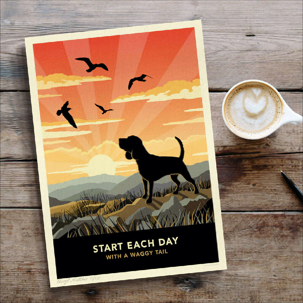 BEAGLE ‘WAGGY TAILS’ LIMITED EDITION ART PRINT - Image 6