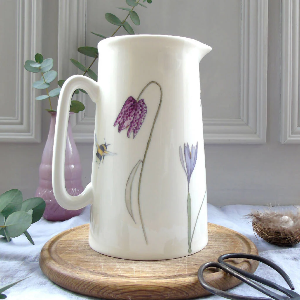 Bee and Spring Flowers Bone China Two Pint Jug - Image 7