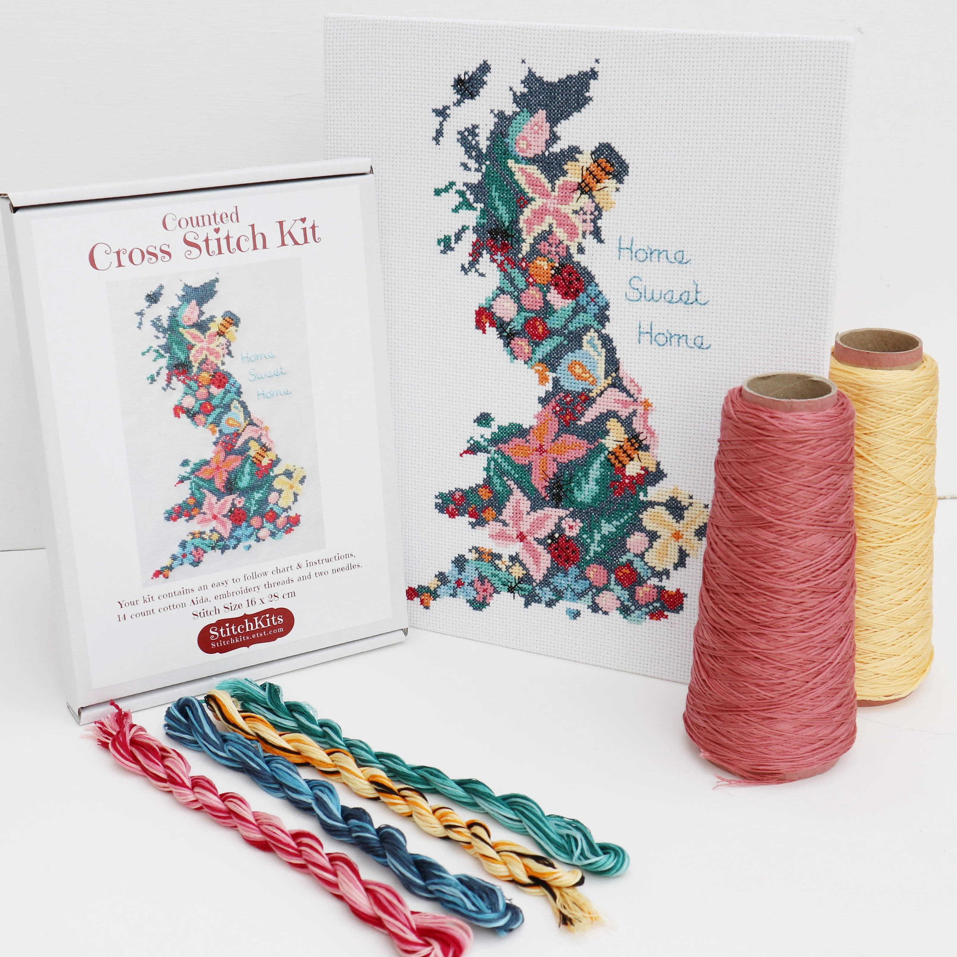 Beautiful Britain, Home Sweet Home Cross Stitch Kit - Image 2