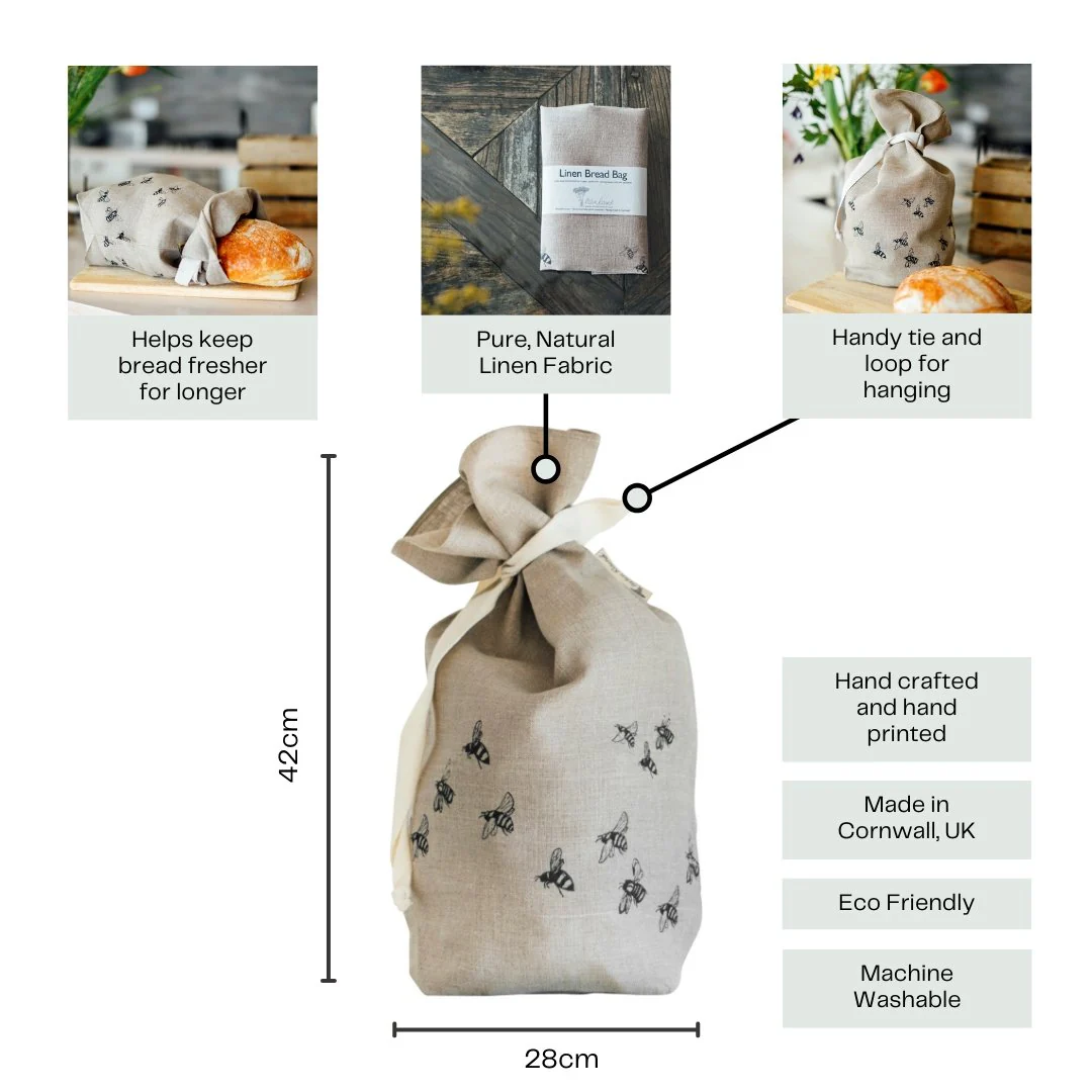 Bee Bread Bag Hand Printed In Pure Linen - Image 4