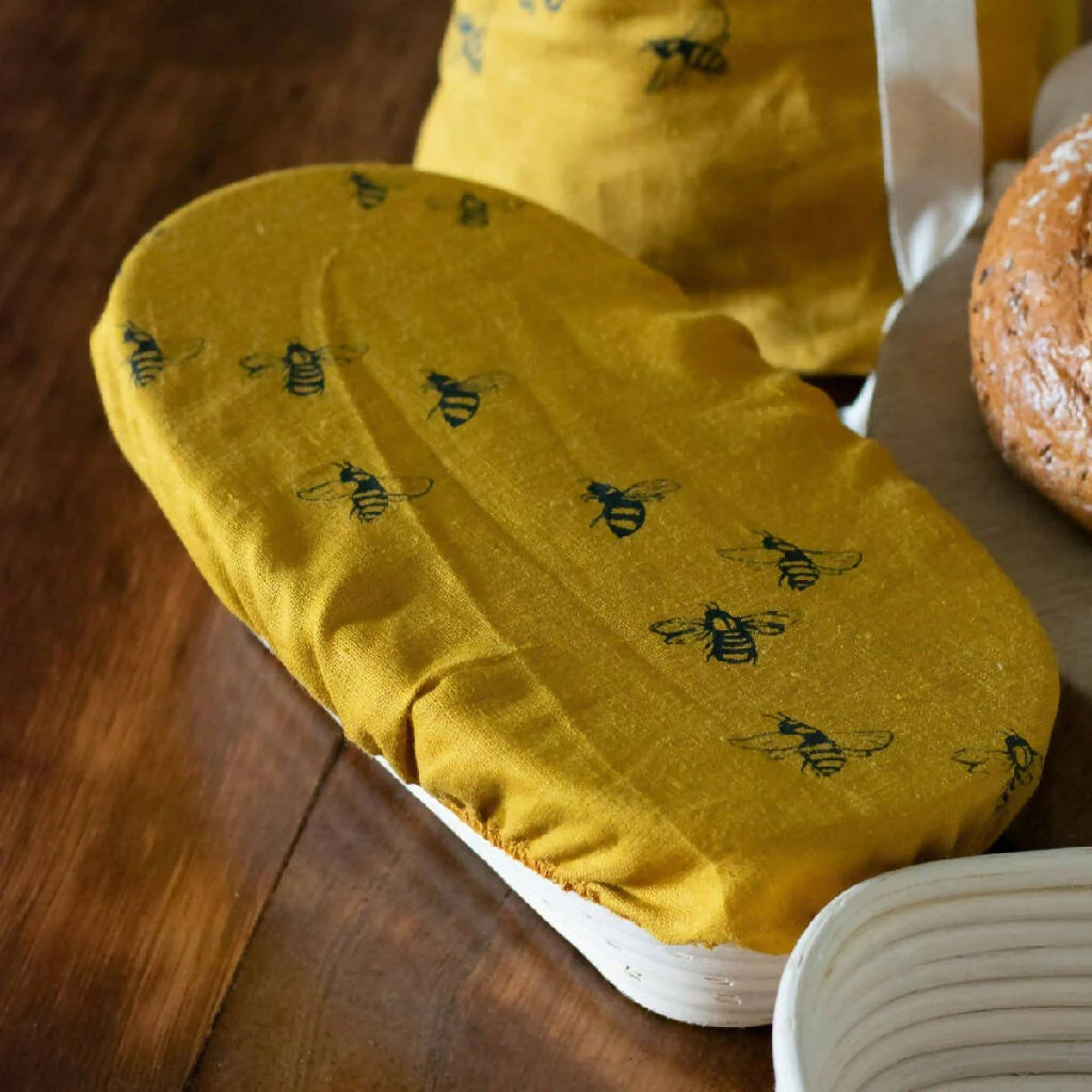 Bee Oval Linen Banneton/Bowl Cover - Image 3
