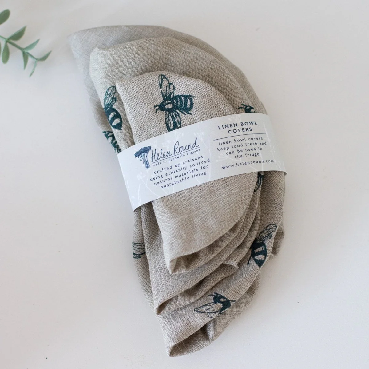 Bee Reusable Linen Bowl Covers Set - Image 6