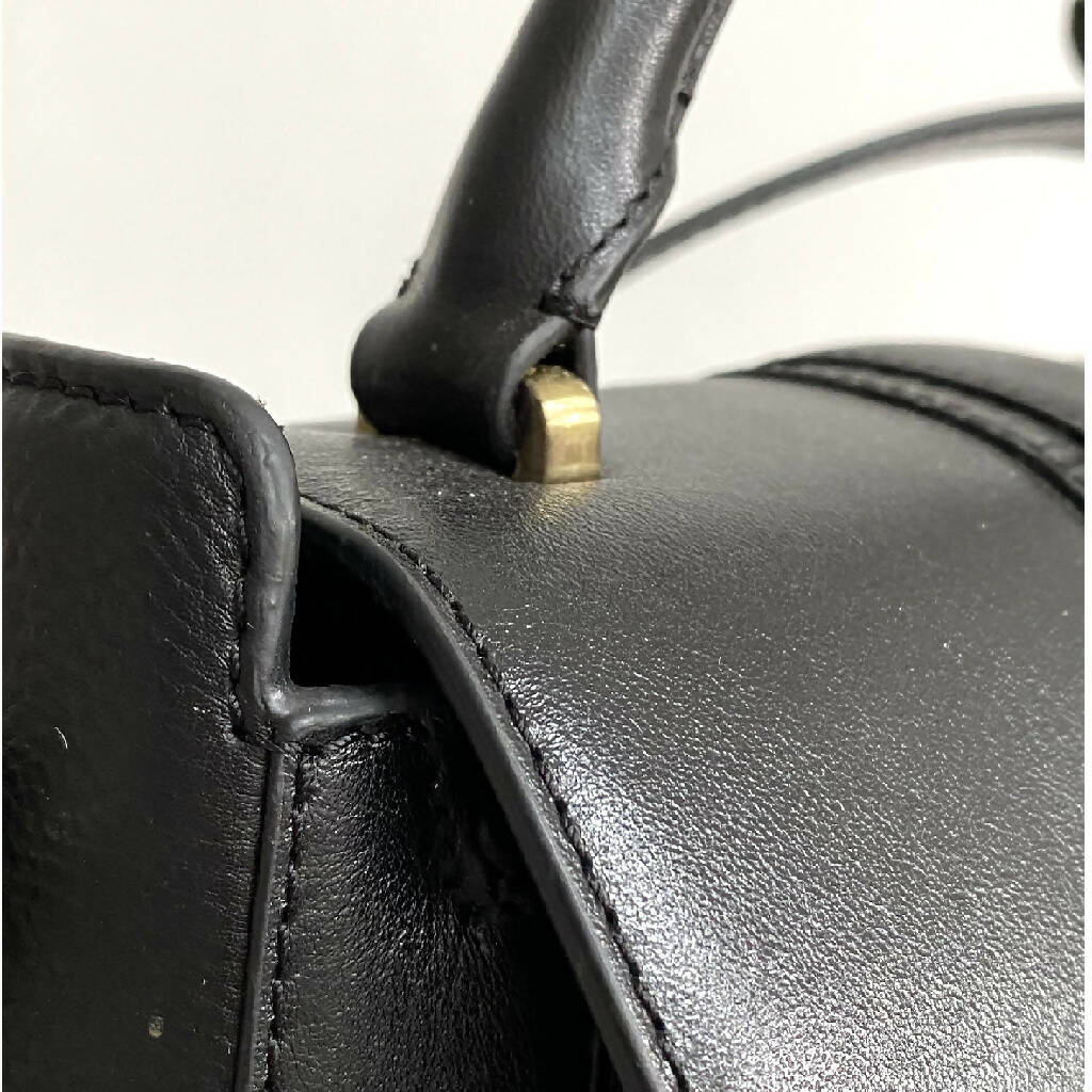 Belton Leather Saddle Bag in Black - Image 4